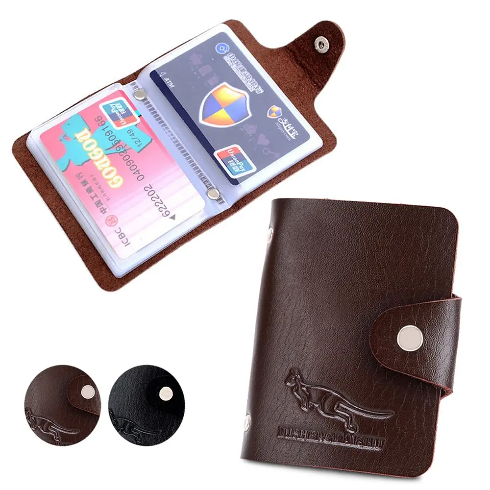 

Men's Pu Organizer Pouch Case Leather Wallet Paper Money Clip Card 10 Slots ID Holders