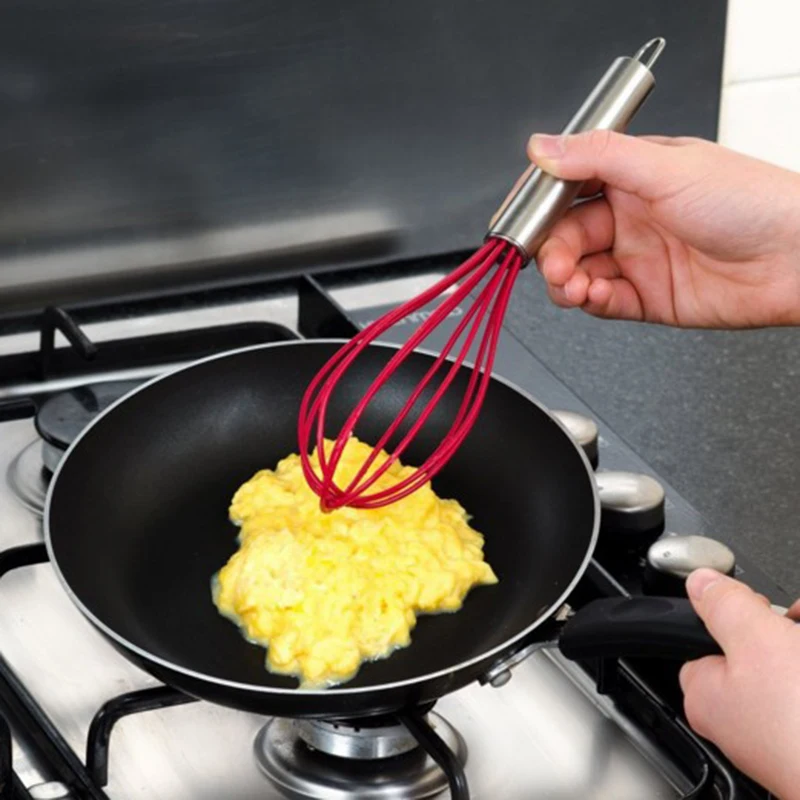 XINAHER 1 шт многоцветные силиконовые венчики для яиц кухонные Премиум венчики с термостойким антипригарным силиконовым венчиком для приготовления
