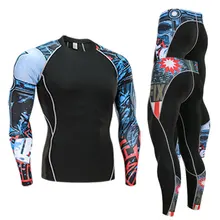 Мужские компрессионные кальсоны для фитнеса, быстросохнущие мужские рубашки+ колготки, штаны, спортивные Леггинсы для бега, комплекты термобелья