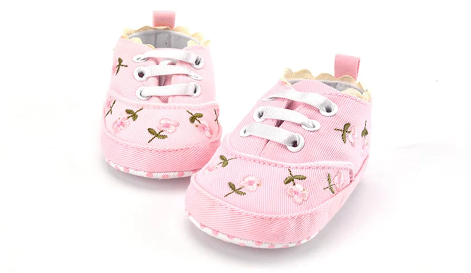 Baby Girl Shoes White Lace Floral Embroidered Soft Shoes Prewalker Walking Toddler Kids Shoes First Walker free shipping