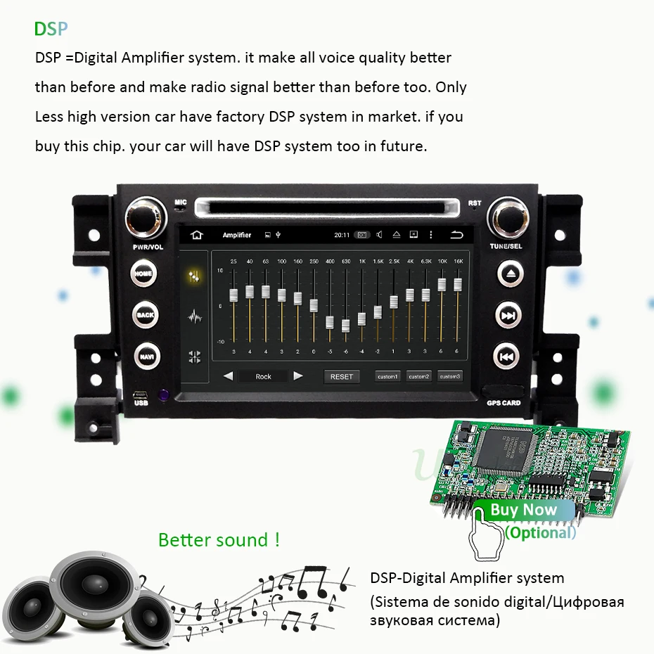 Top DSP IPS Android 9.0 4G 64G CAR GPS 2 DIN DVD PLAYER For SUZUKI GRAND VITARA 2007-2013 GPS RADIO STEREO SCREEN NAVIGATION 4