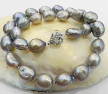 

FINE JEWELRY LARGE 10-11MM SILVER GRAY REAL BAROQUE CULTURED PEARL NECKLACE WHOLESALE