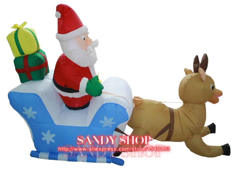 Christmas Xmas Length 260CM Decorations Inflatable Santa Claus Deer Cartin Christmas from Home