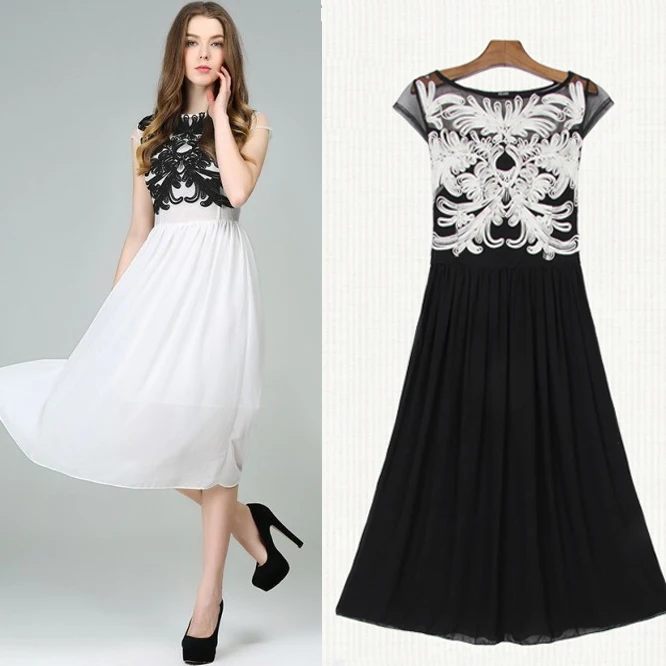 dress women summer 2016 summer women's dress star chiffon