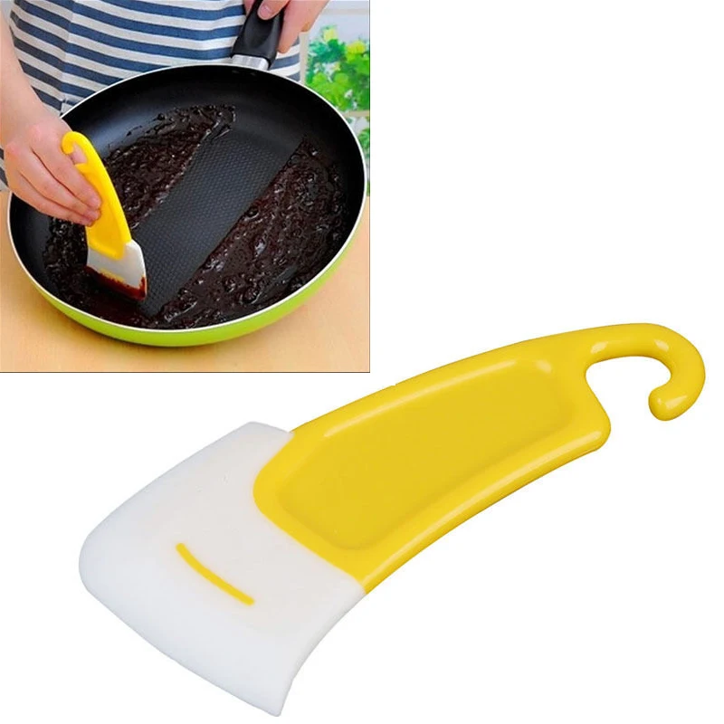  Hot Non-stick Frying Pan Scraper Silicone Kitchen Brush Cake Baking Tool Pastry Spatulas Cleaning B