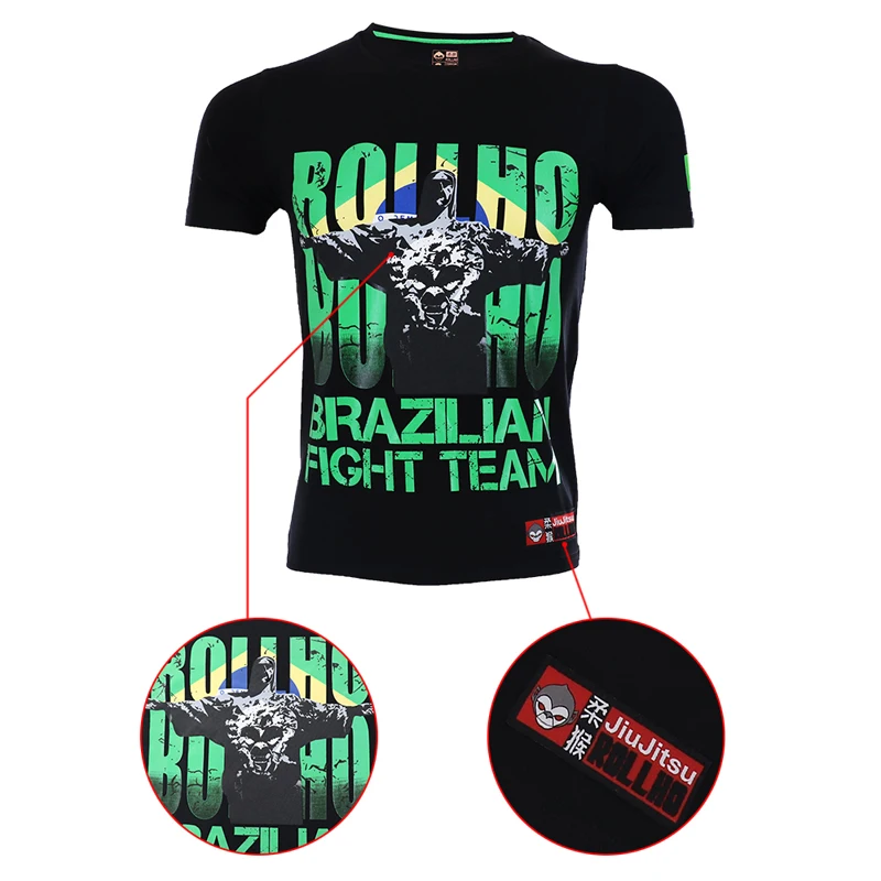 2019 الصيف جديد ROLLHO قصيرة كم يسوع المطبوعة MMA محاربة بذلة لينة تي شيرت UFC مختلطة المصارعة اللياقة البدنية الملاكمة التايلاندية تي شيرت