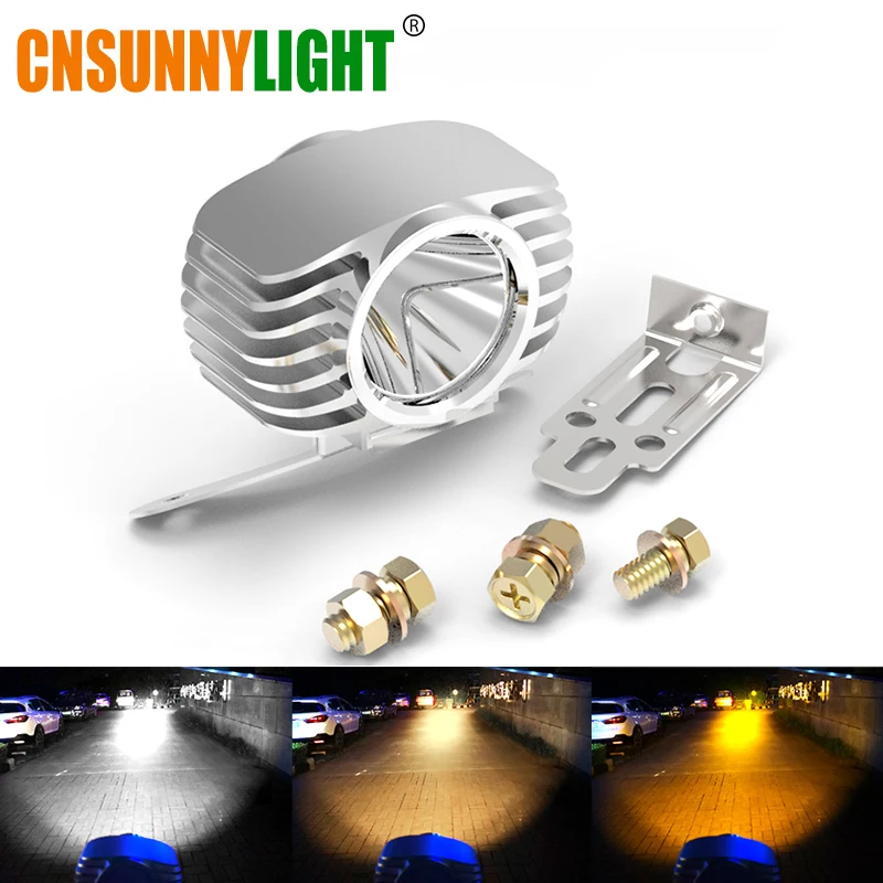 

CNSUNNYLIGHT 2Pcs Motorbike LED Fog Spot Lights 3000K Yellow 4300K Warm White Motorcycle Spotlights Waterproof Foglamp