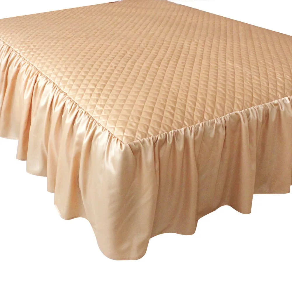 Factory Outlet Diamond Quilted Embroidery Bedding Set Faux Silk Bed