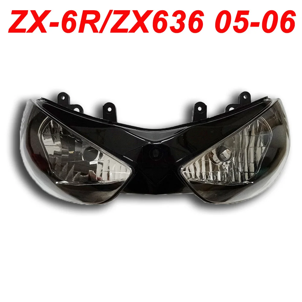 

For 05-06 Kawasaki ZX6R ZX636 ZX 6R 636 Motorcycle Front Headlight Head Light Lamp Headlamp CLEAR 2005 2006