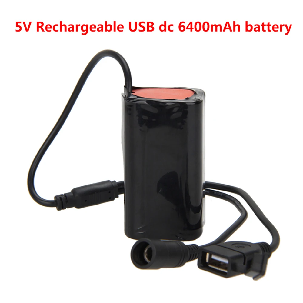 6400 mAh аккумулятор универсальный тип USB DC 5V 4x18650 перезаряжаемый аккумулятор внешний источник питания для велосипеда светильник