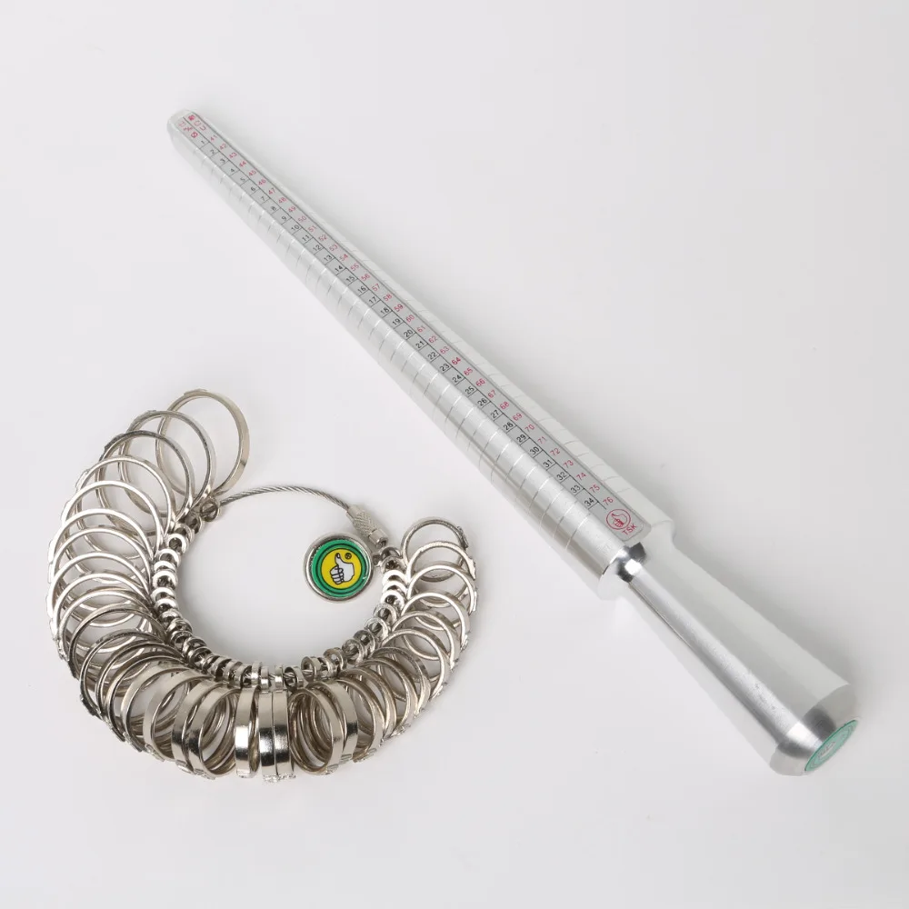 

Hot Sale 1Set (HK Finger Ring Size Measure Gauge+ Metal Mandrel Stick Finger Gauge) Jewelry Tools & Equipments