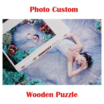 

1000 Pieces Personalized Photo Custom Puzzle Wooden Jigsaw Scenery Animals Puzzle Adults Children Education Toys Home Decoration