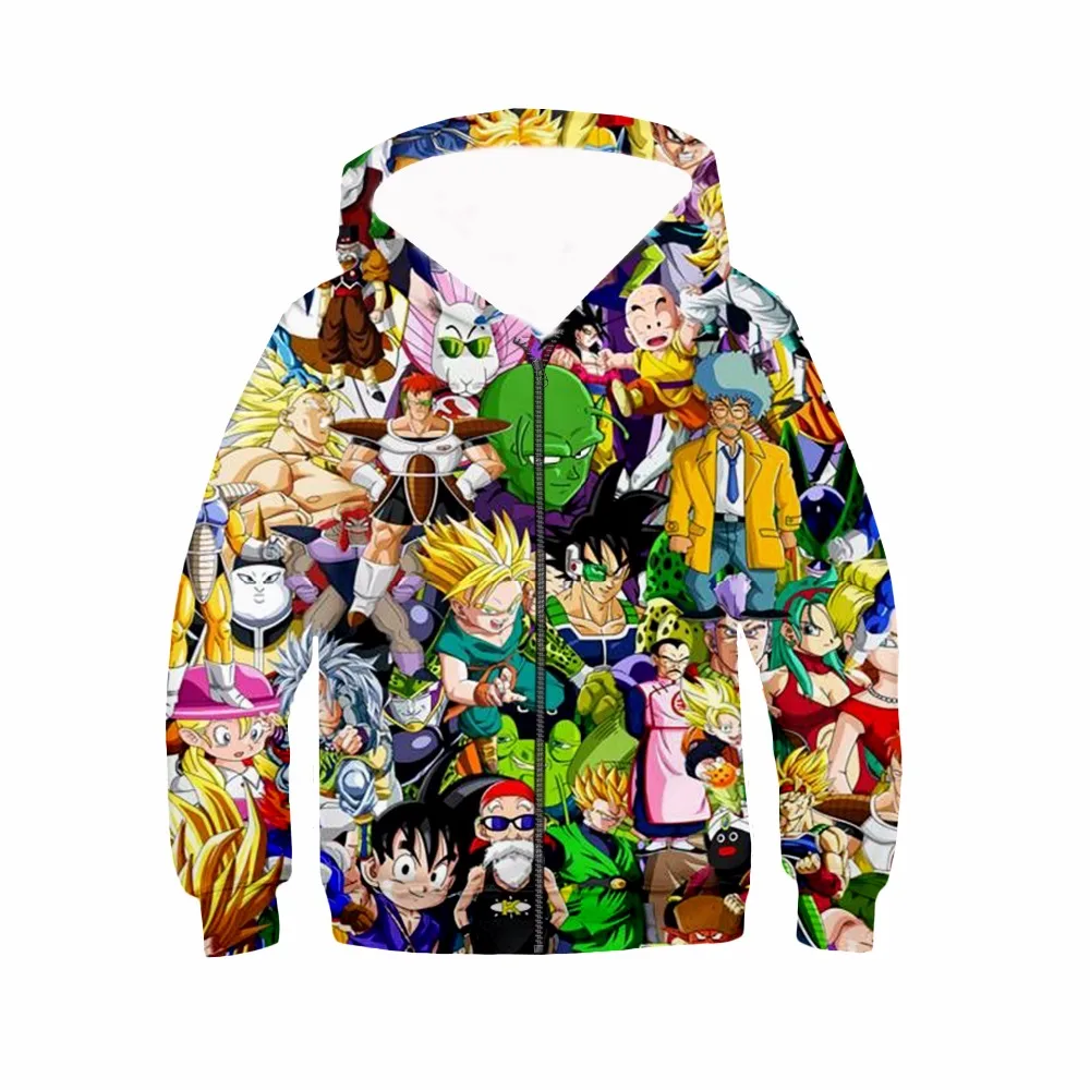 

PLstar Cosmos Dragon Ball z Kids 3D Zip Hoodies Goku Anime Print Sweatshirts boys Hoodie Cartoon Hooded Autumn child Casual Coat