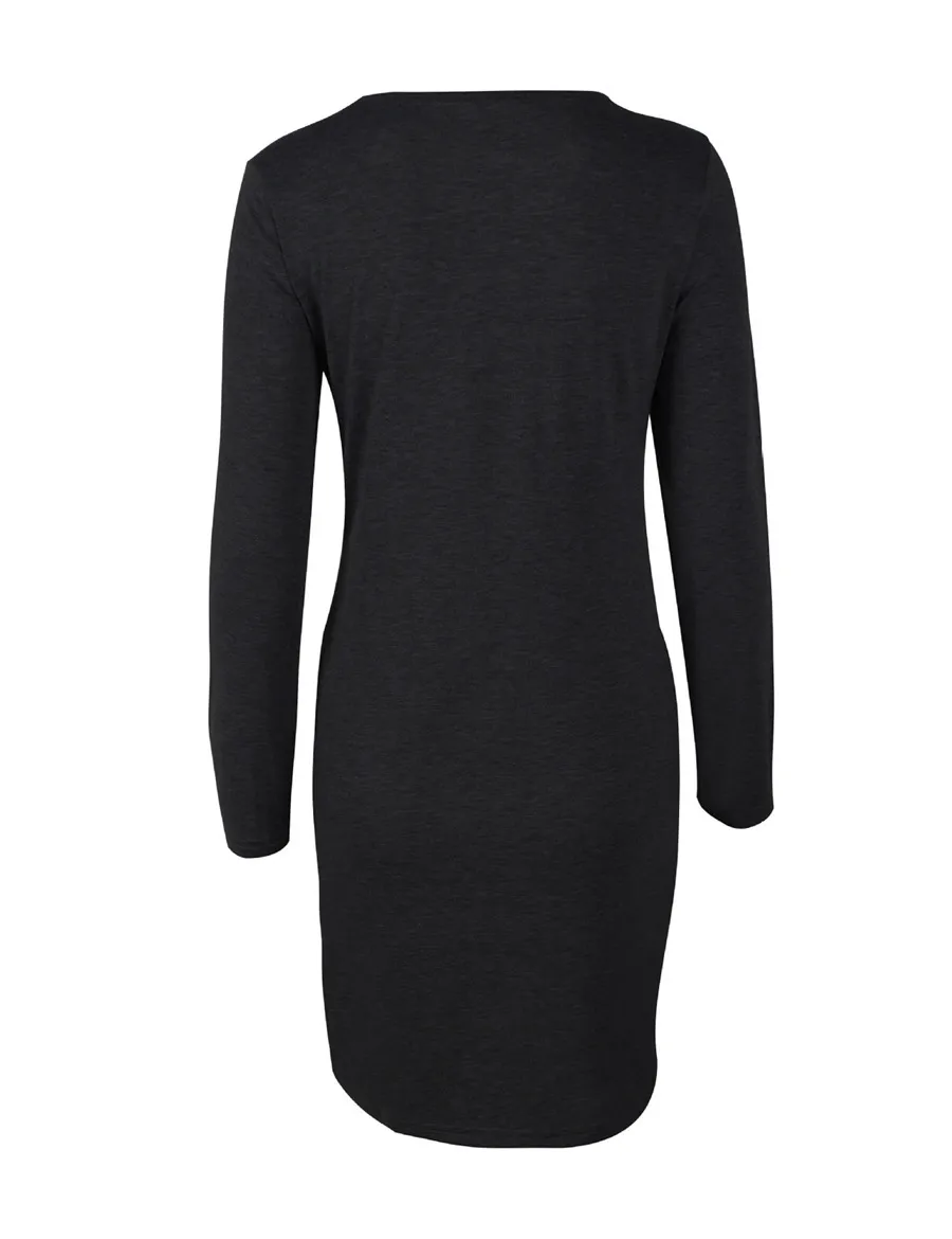 Gladiolus 2018 Autumn Winter Women Dress O-Neck Long Sleeve Front Knot Bow Tie Fashion Midi Women Dress Ladies Casual Dresses  (26)