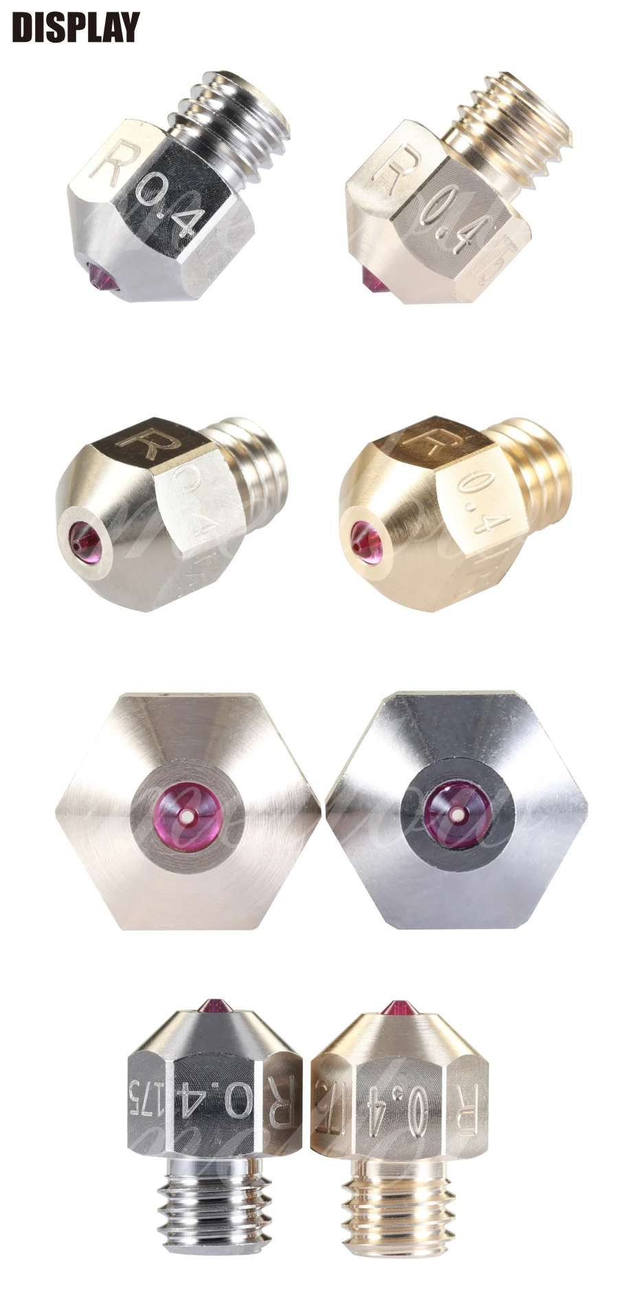 Bocal de Alta Compatível com Materiais Náilon para Ender Temperatura Mellow Rubi Especiais Petg Abs Pei Peek 3 Cr10 Mk8 Hotend 1.75mm 5 compatível com materiais especiais petg abs pei