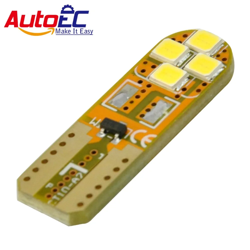 

AutoEC 10x T10 168 194 501 w5w 8smd 2835 led Canbus no error Car auto clearance reverse reading light bulb lamp DC12V #LB142
