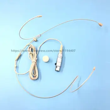 

Beige Headset Head Microphone For Sanson AKG Wireless Transmitter Mini XLR 3PIN Metal Connector