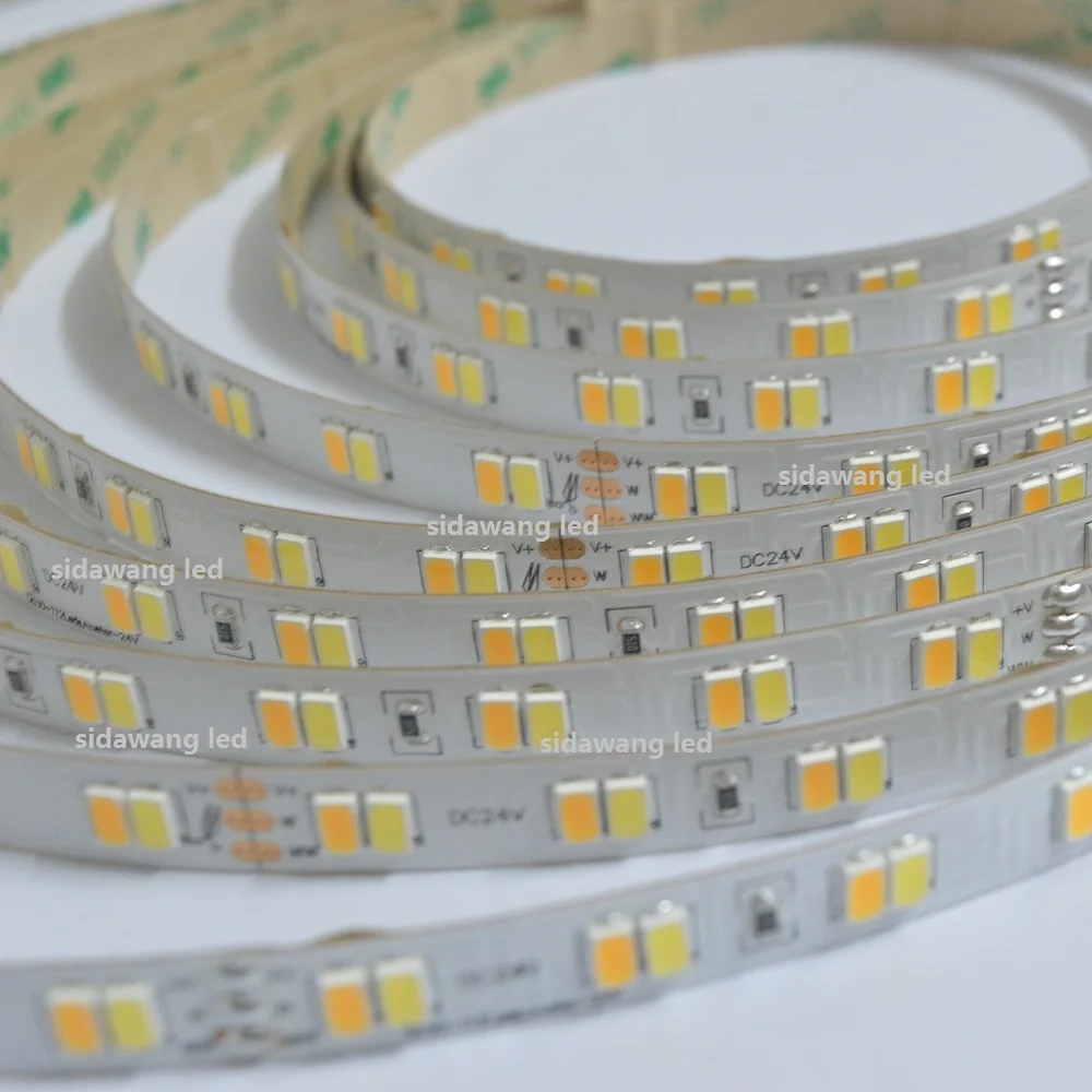 

Dual Color superbright CRI>80 SMD5630 112LEDs/m CCT Color Temperature Adjustable & Dimmable LED Strip Light WW+Nw or+CW DC24V