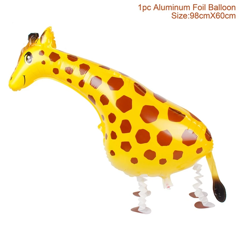 Huiran фольга воздушные шарики в виде животных количество балон динозавр шары животные джунгли вечерние Декор Babyshower День Рождения Декор для детей - Цвет: Walking animal 9