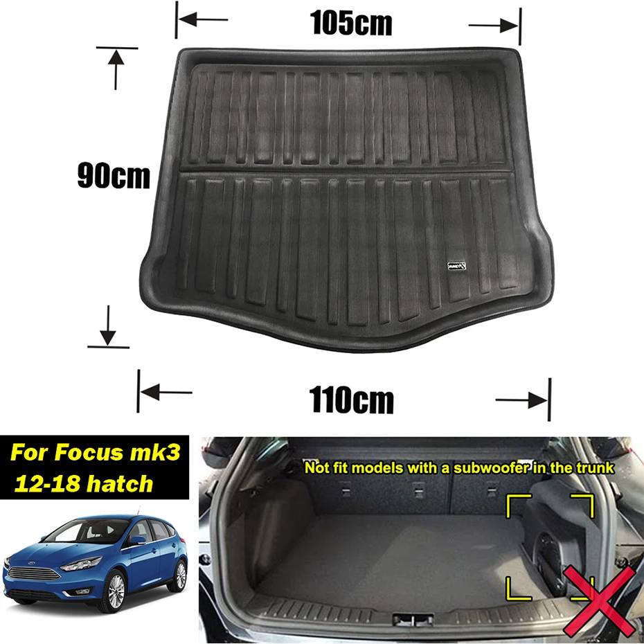 XUKEY грузовой лайнер лоток багажник коврик для Ford Fiesta MK7 Focus MK2 MK3 Mondeo Fusion Ecosport Escape Kuga Explorer Edge Endura