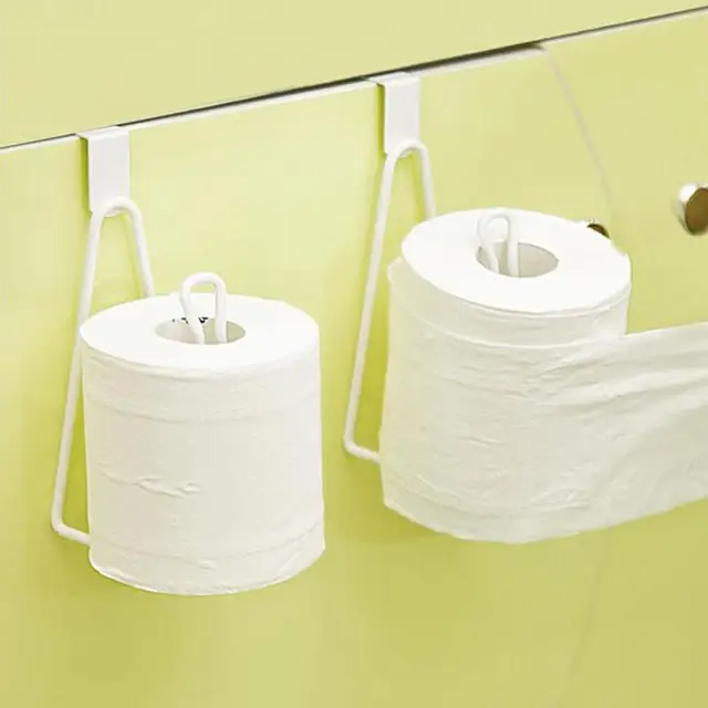 Door Back Roll Paper Hanger Rack Toilet Metal Tissue Hanging Door Back Roll Paper Hanger Rack Toilet Metal Tissue Hanging Holder Bathroom Iron Towel Cabinet Storage Shelf E