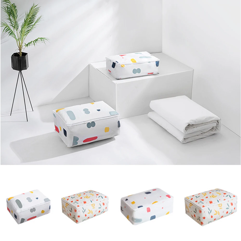 طوي حقيبة التخزين الملابس بطانية لحاف خزانة سترة المنظم مربع الحقيبة