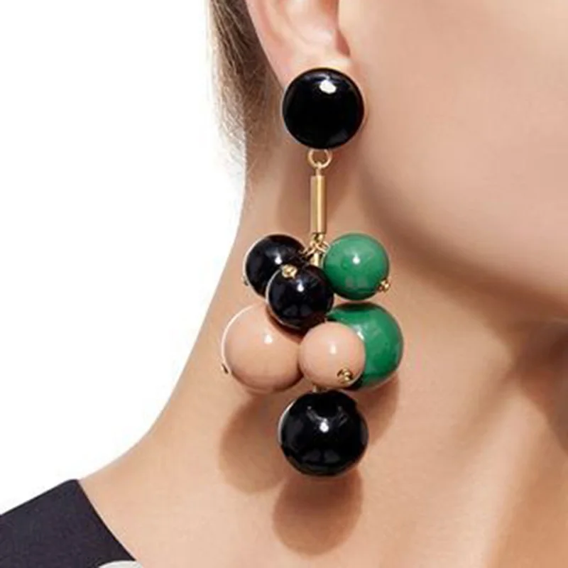 

Girlgo Fahion ZA Multicolor Mesh Beaded Fringe Dangle Earrings For Women Ethnic Drop Statement Tassel Earring Wedding Pendiente