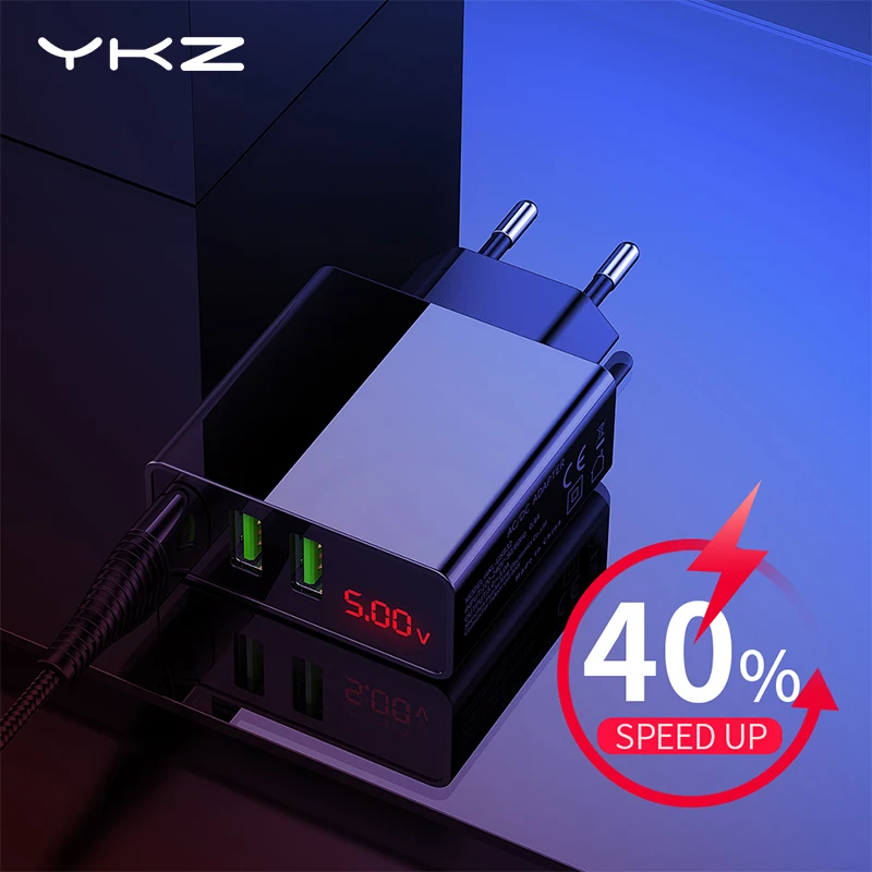 Сетевое зарядное устройство с 3 Usb портами и светодиодным дисплеем|Зарядные