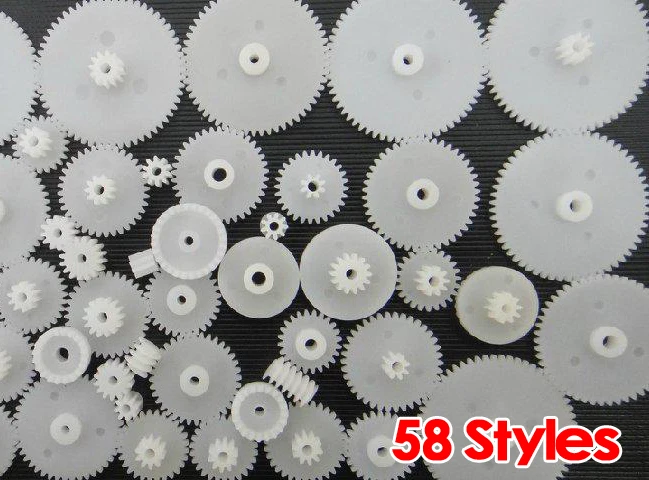 

LIXF HOT 58 styles Plastic Gears Cog Wheels All The Module 0.5 Robot Parts DIY Necessary