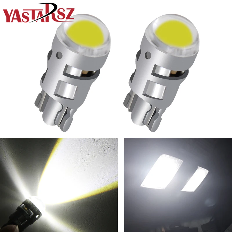 

2Pcs White T10 194 W5W 3030 1LED 1 SMD With Lens Car License Plate Parking Lights Side Lamp Bulb LED Source Light car styling