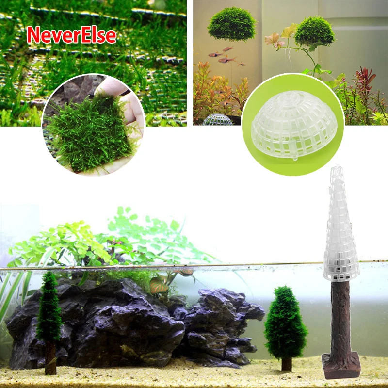 Fish-Tank Ornament Aquatic-Decoration Plant Mesh/christmas-Tree-Shape Grow-Landscape