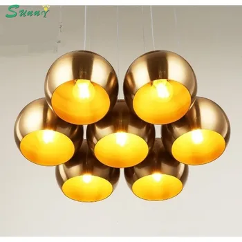 

Nordic Gold Iron Hanging Lighting Modern Bronze Electroplating Hanglamp Dining Room Kitchen Restaurant Bar Pendant Light Fixture