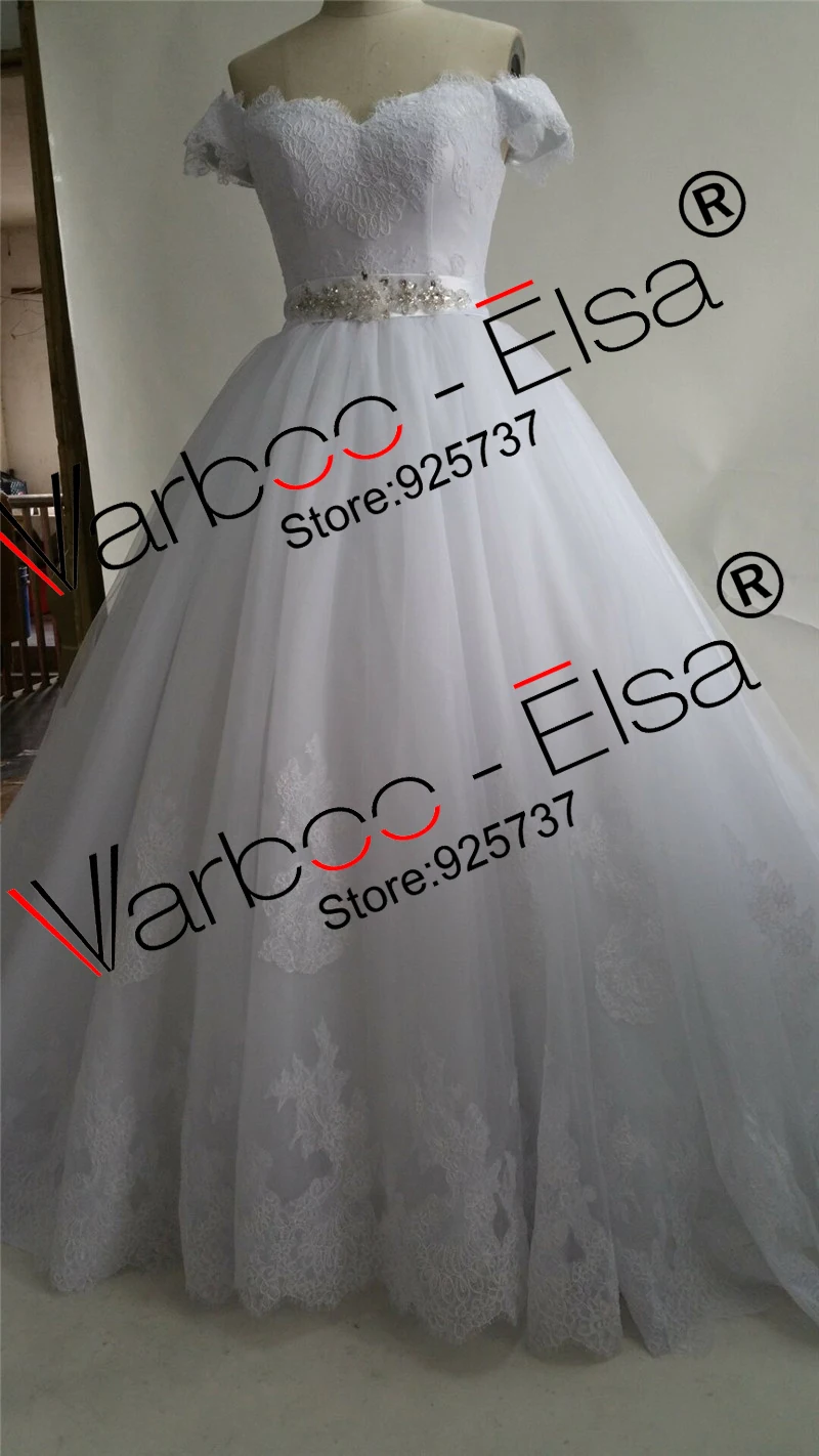 VARBOO_ELSA2018 новейшее Элегантное свадебное платье с открытыми плечами кристаллами