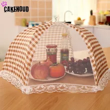 CAKEHOUD-funda de gasa con encaje plegable para comida, creativa, de poliéster, para Picnic, barbacoa, antipolvo, antimosquitos, accesorios de cocina