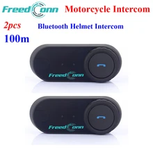 Freedconn 2PCS TCOM-OS 100M Intercom Distance Motorcycle Helmet Intercom Wireless Bluetooth Intercom Interphone Moto Headset