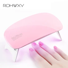 ROHWXY 6 w ногтей лампа для маникюра светодиодные УФ-лампы для ногтей USB ногтей Фен для сушки гель польский Лаки Гибридный мини лед лампы