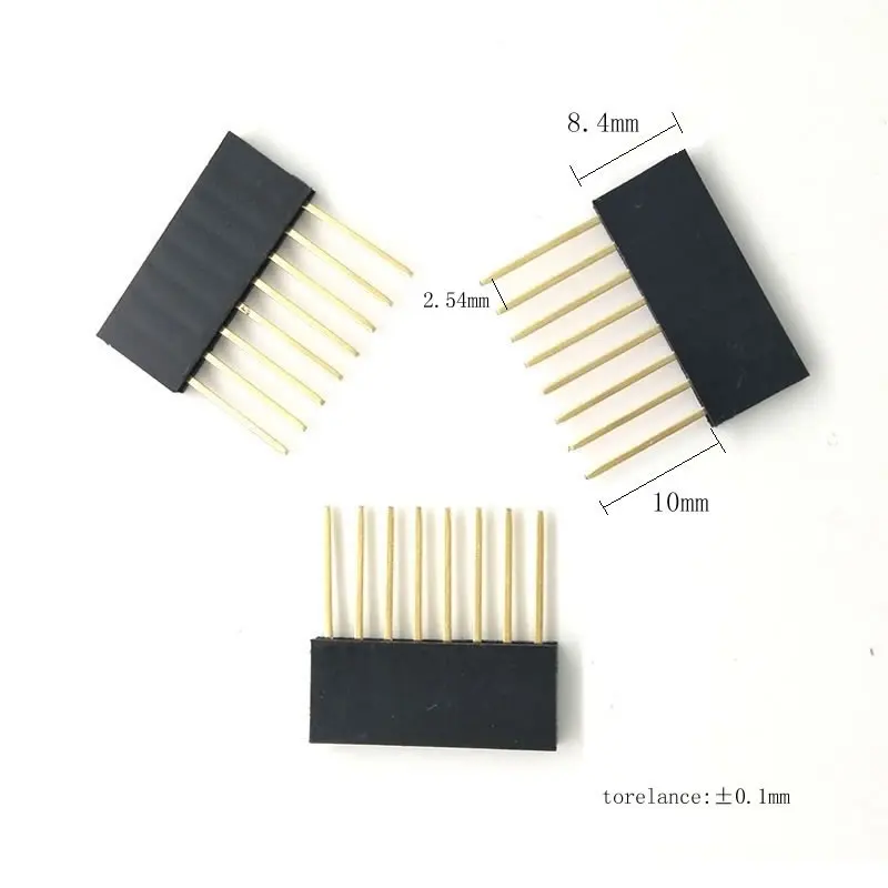 35 шт./лот штыревой разъем 8 штыревой 2,54 мм 10 мм Длинный штыревой разъем полоса Штабелируемый штыревой разъем 8pin