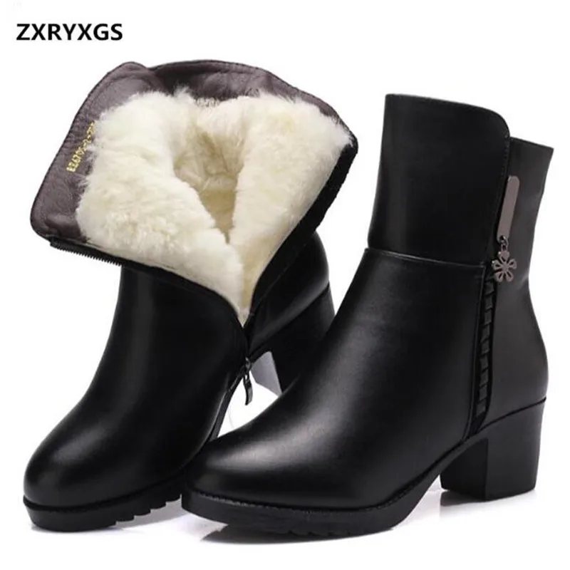 Echtes Leder Frauen Winter Stiefel Marke Frauen Winter Echtes Leder Frauen Winter Stiefel Marke Frauen Winter