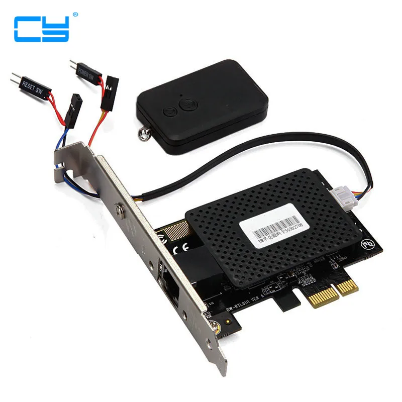 

Multifunctional PCIE PCI Express Gigabit Network card + remote control switch card computer desktop switch 2 in 1