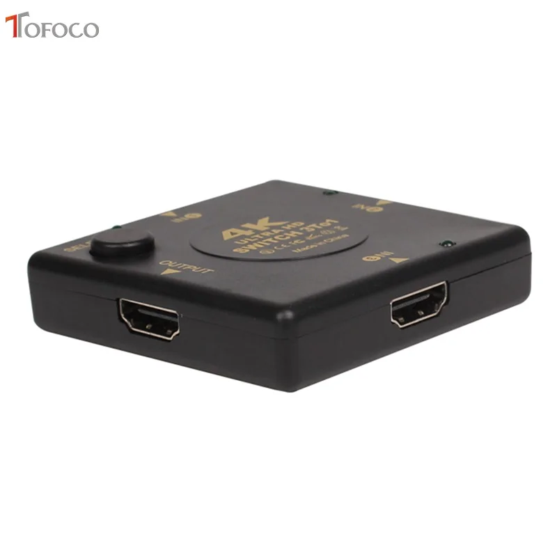TOFOCO 4K Коммутатор HDMI разветвитель 4 к* 2 к 3D Мини 3 порта HDMI коммутатор 3 в 1 выход порт концентратор для DVD HDTV Xbox PS3 PS4 1080P