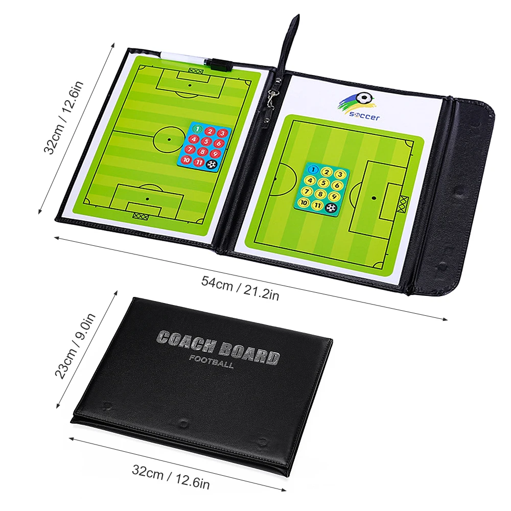 Foldable Football Soccer Magnetic Tactic Tactic Board with Marker Pen Portable Strategy Board Tool
