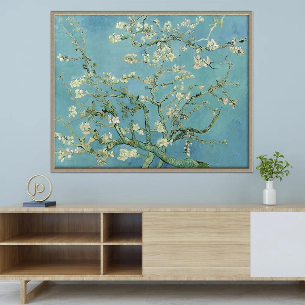

Vincent Van Gogh Blossoming Almond Tree Impressionist Oil Painting Canvas Painting Wall Poster and Print Picture for Living Room