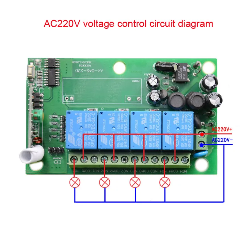 AC 85V ~ 250V 110V 220V 4CH широкое напряжение многофункциональная радиочастотная