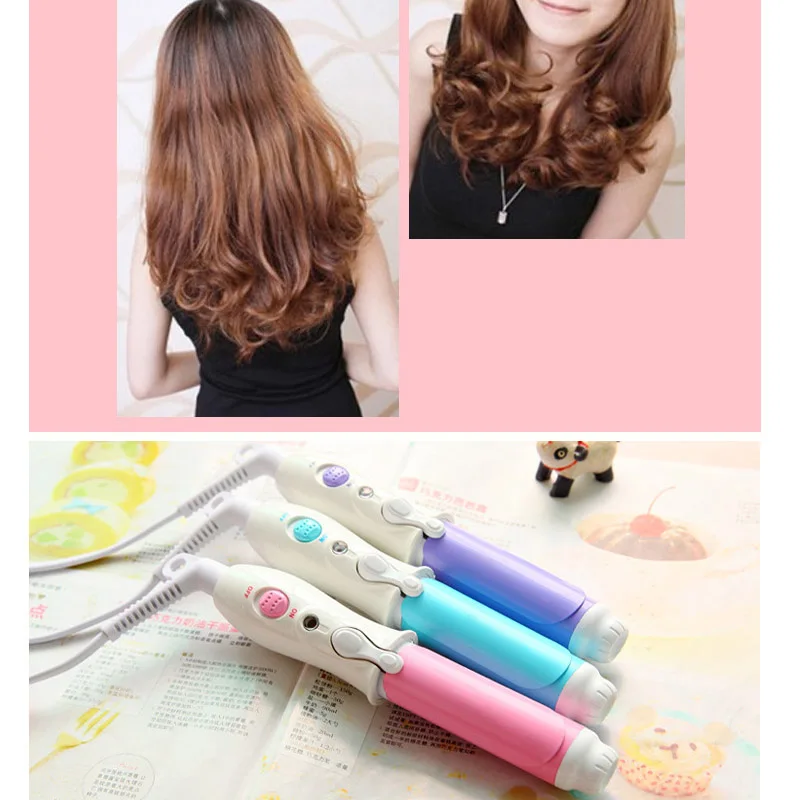 

Mini Portable Electric Hair Curler EU US Plug 3 Colors Professional Electric Hair Curlers Ceramic Curling Iron Rollers