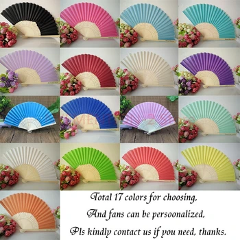 

50pcs Personalized Wedding Favors and Gifts For Guest Silk Fan Cloth Wedding Decoration Hand Folding Fans +Customized Printing