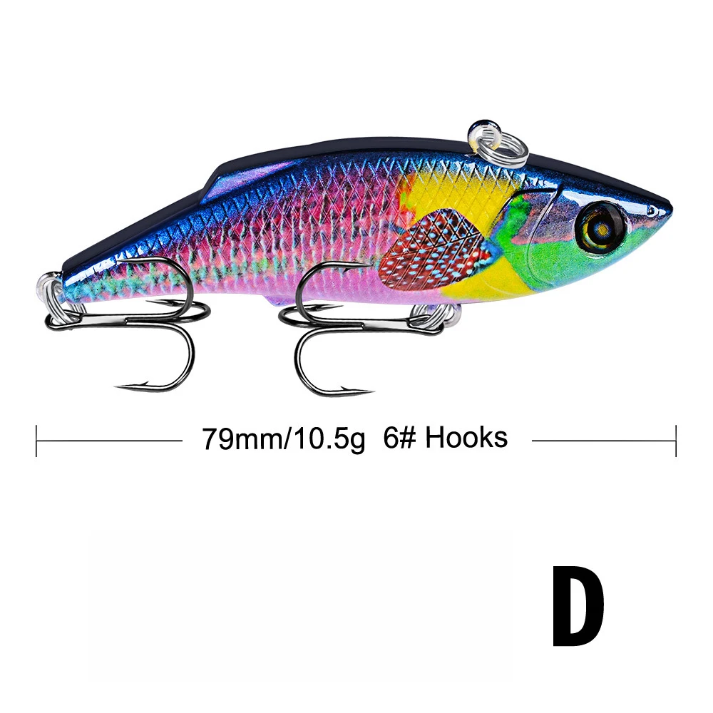 79 мм, 10,5 г, Тонущая рыболовная приманка, беспламенная воблер, жесткая искусственная Вибрирующая Приманка VIB, вся глубина, зимние снасти для подледной рыбалки - Цвет: D