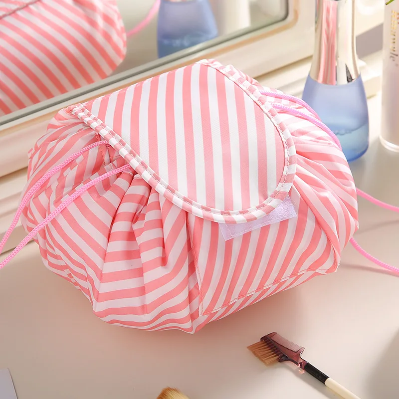 

Casual Women Cosmetic Bag Drawstring Makeup Case Printing Design Nylon Female Organizer Storage Pouch Toiletry Wash Kit Case