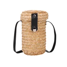 Женская новая сумка-мешок из плетеной ткани, пляжная сумка через плечо, пляжная сумка, кошелек paja, соломенная сумка# XB35