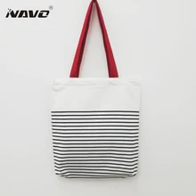 NAVO холщовая хозяйственная сумка высокого качества с полосатым принтом хлопковая хозяйственная сумка sac cabas toile Повседневная сумка эко рециркулирующая сумка на плечо