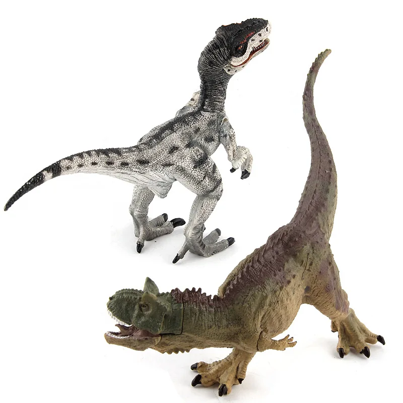 Парк Юрского периода игрушечные модели динозавров carnoaurus Dilophosaurus velocyraptor ПВХ